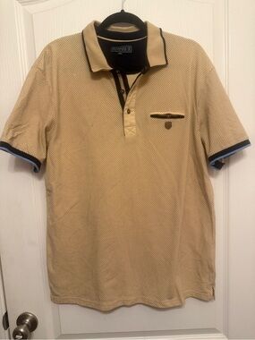 Sir Raymond Tailor Mens Polo Shirt Khaki Beige Textured Knit Golf Casual XXL